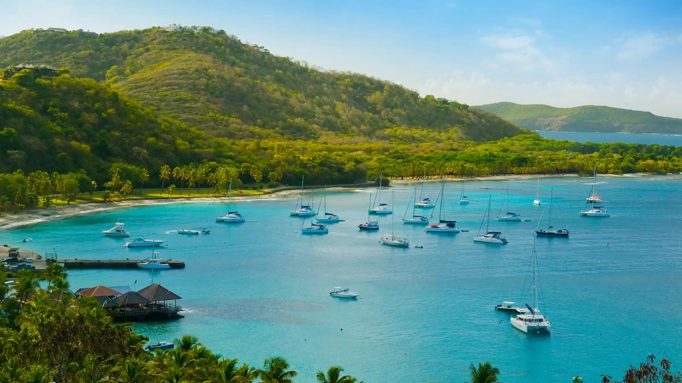 Port view of Mustique