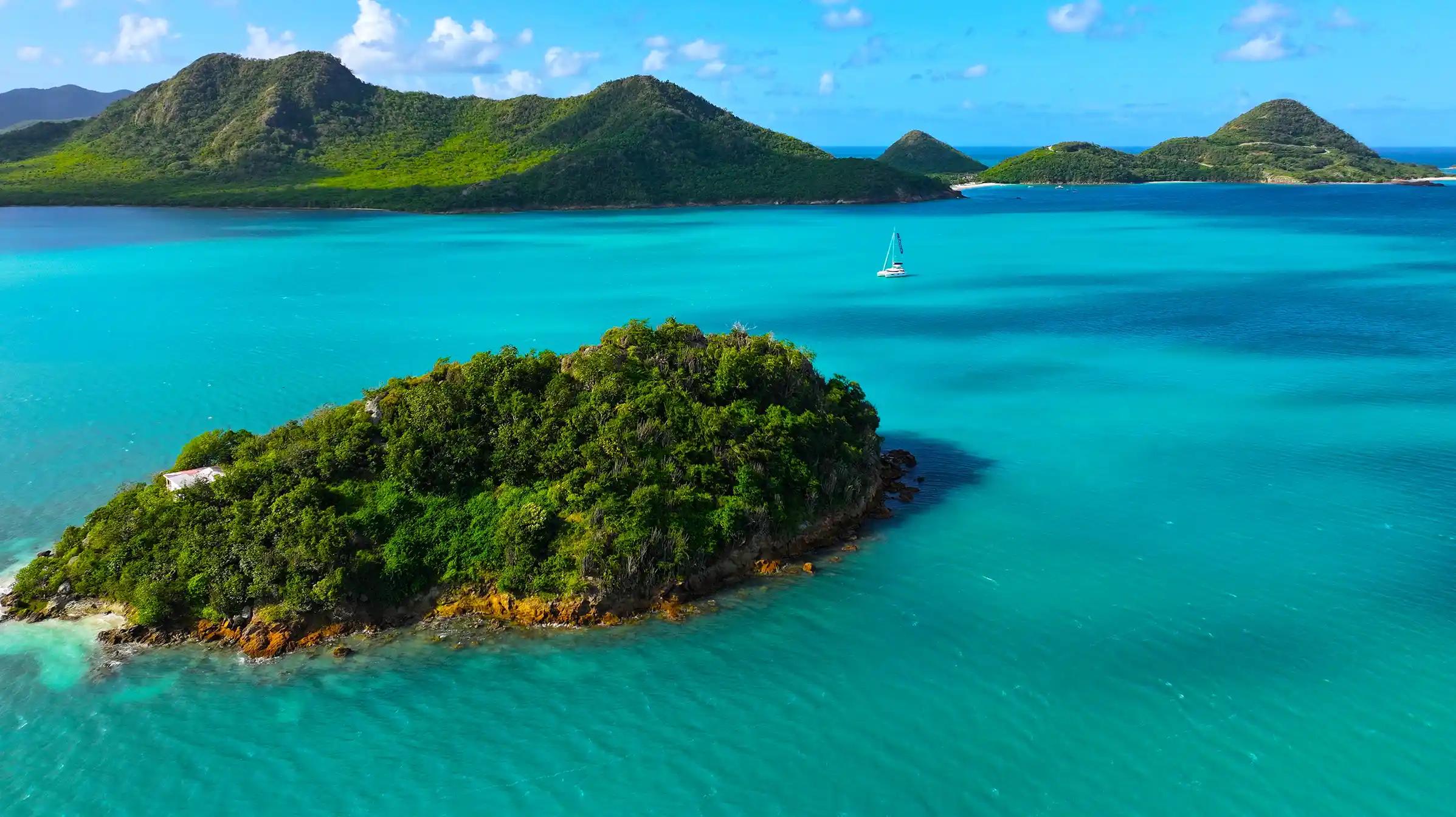 Aerial view of Palmetto Point, Barbuda