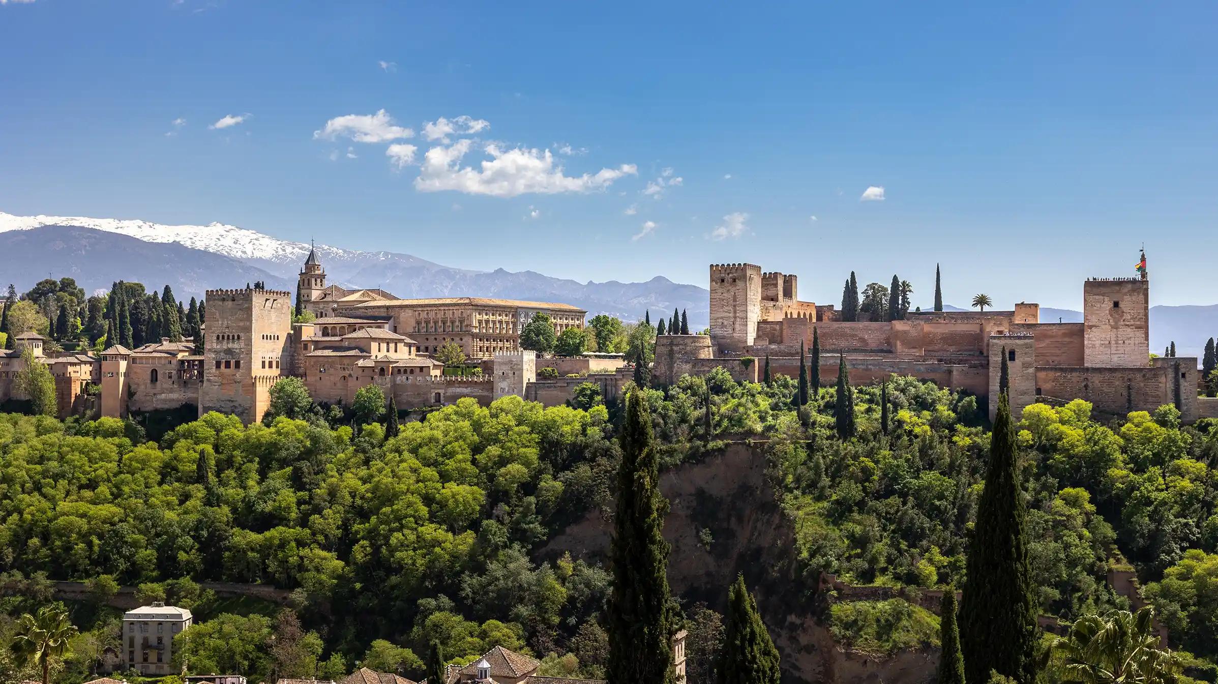 view of Palace of Alhambra in Grenada