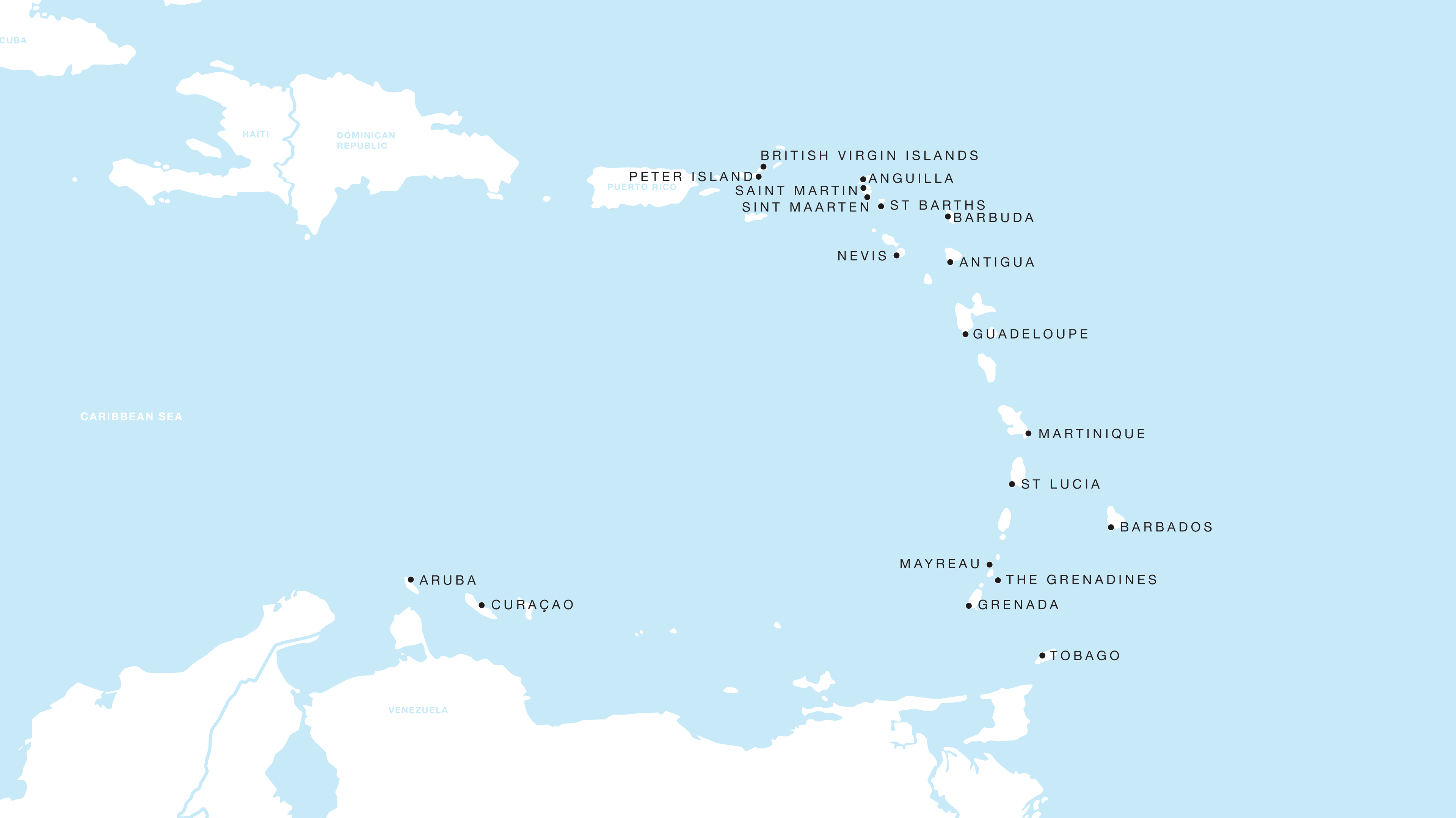 Map of the Caribbean