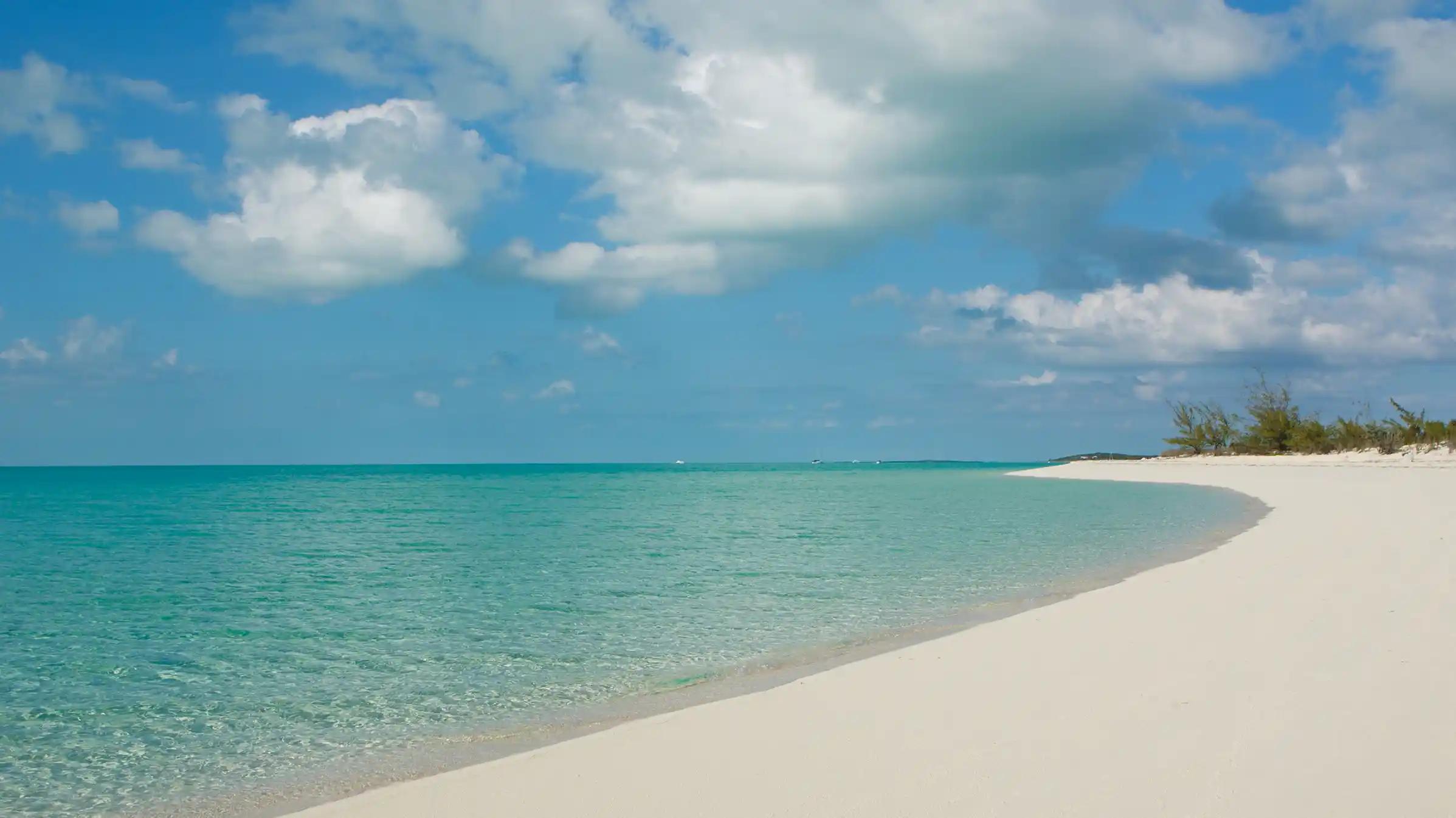 Beach view of Exuma Bahamas