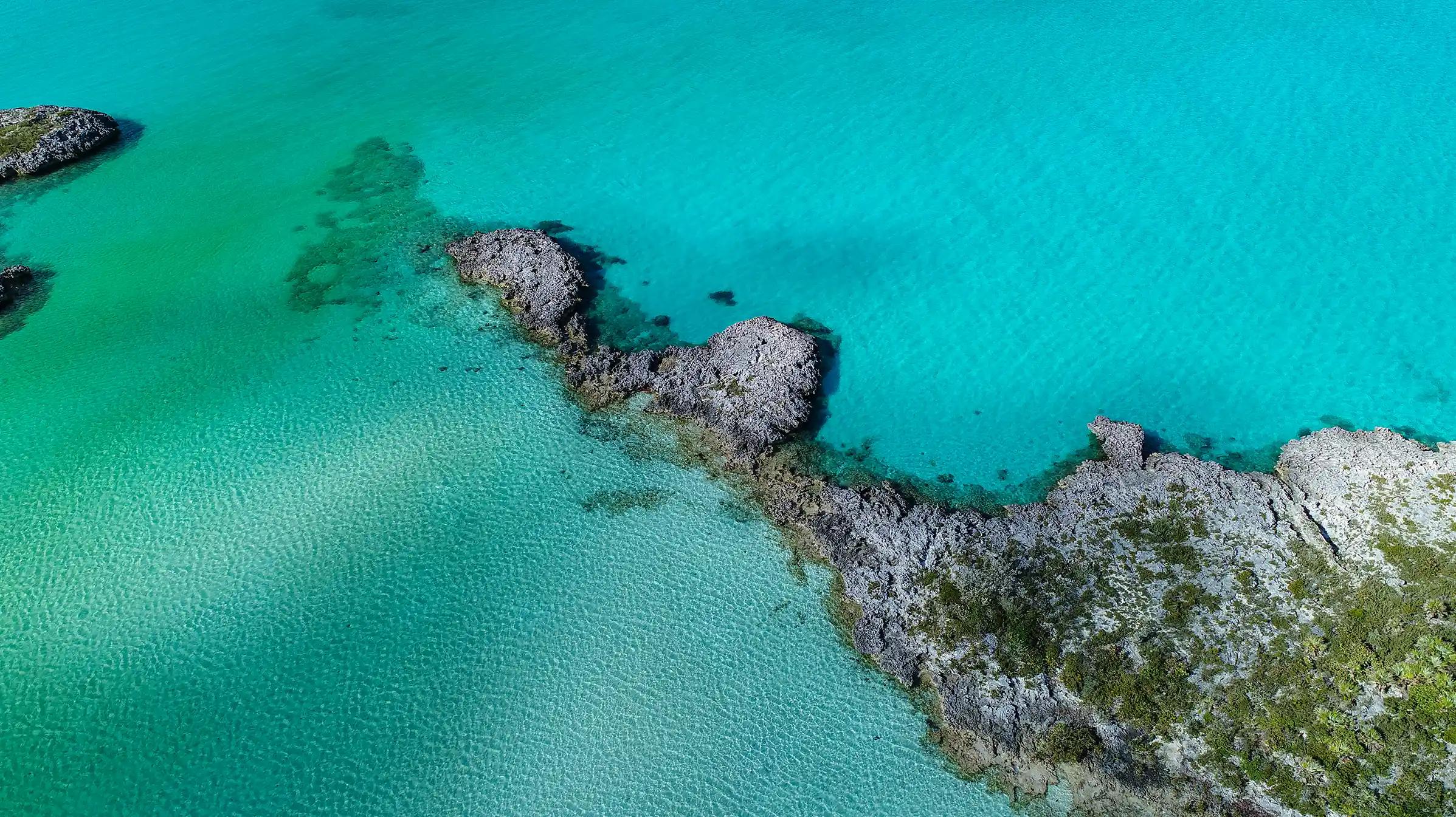 Aerial view Diamond Cay