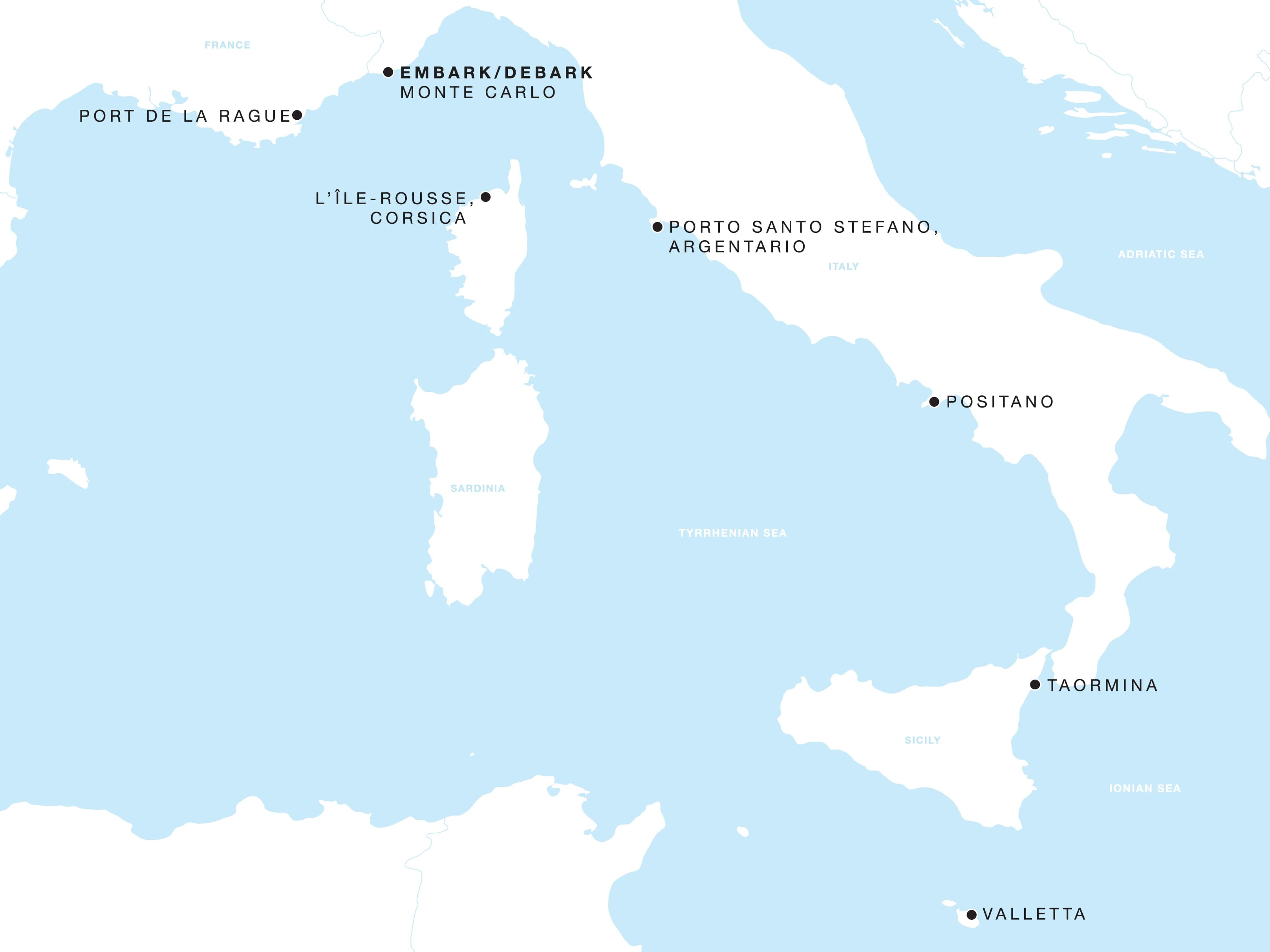 Mobile map view of voyage feat Argentario and LIlleRousse