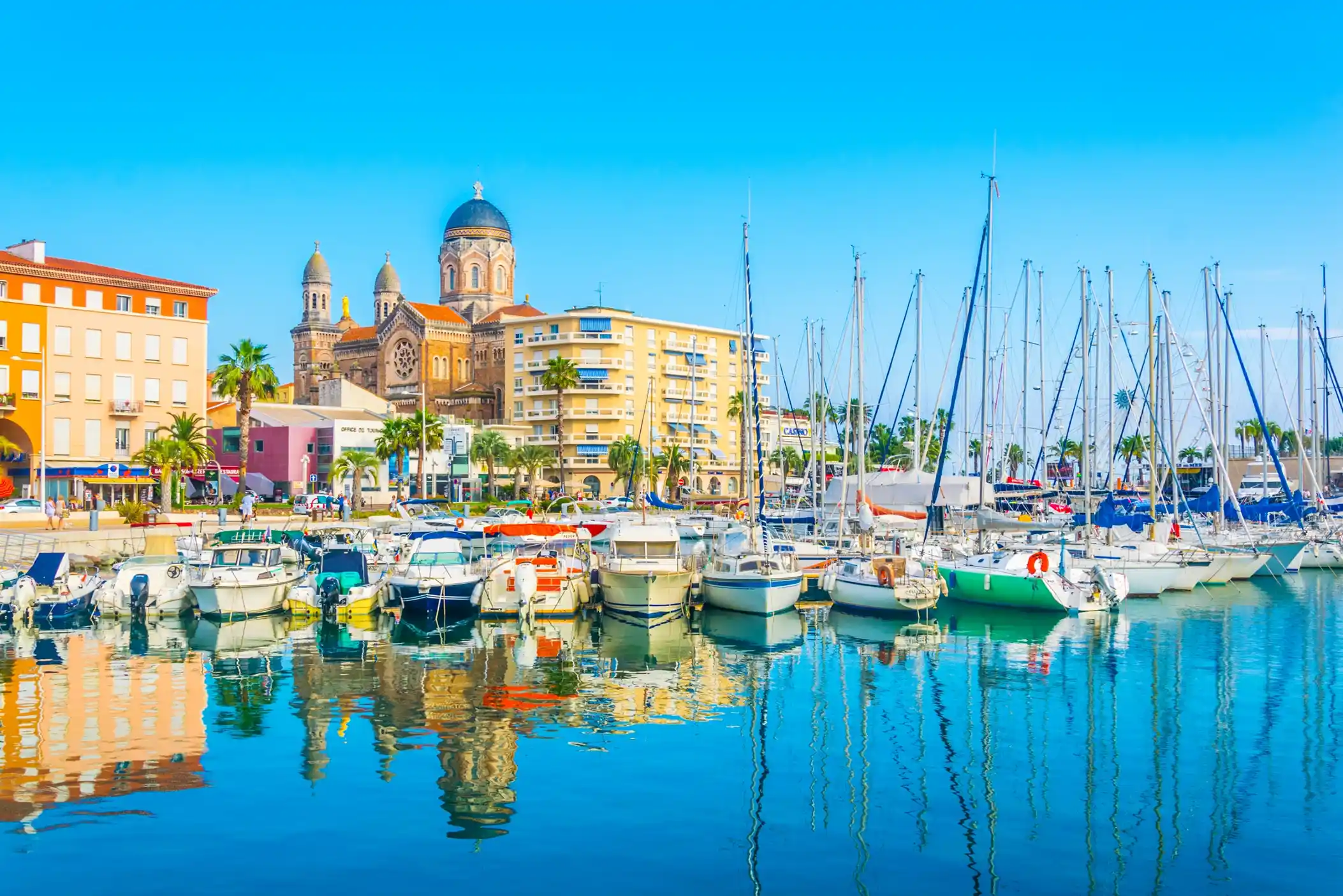 Port view of Saint-Raphaël, France